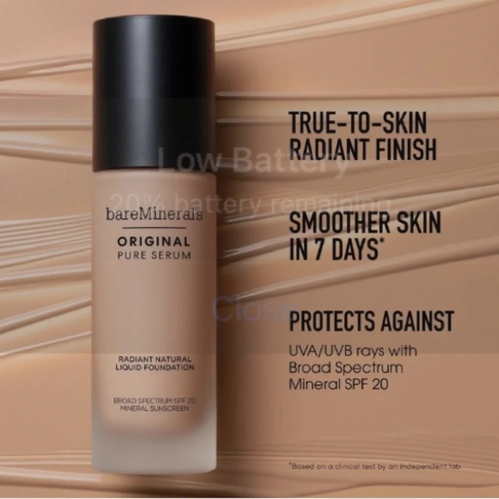 bareMinerals Original Pure Serum Liquid Foundation SPF 20 - MEDIUM WARM 3.5
